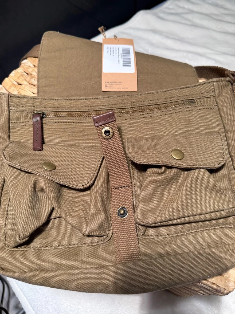 NWT Gootium Canvas Messenger Bag Satchel Shoulder Crossbody Army Green #30624